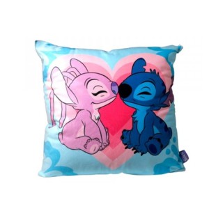 10065225 ALMOFADA FIBRA VELUDO 40X40CM STITCH NAMORADOS