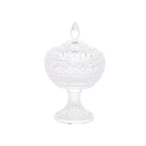 28056 POTICHE DECORATIVO CRISTAL DE CHUMBO C/PE LYS 14X22CM