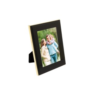 29320 PORTA RETRATO DE ACO INOX COM VIDRO PRETO 10X15CM