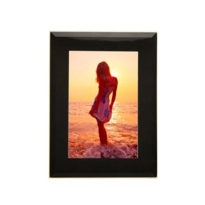 29321 PORTA RETRATO DE ACO INOX COM VIDRO PRETO 13X18CM