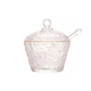 2792 MELEIRA DE CRISTAL ECOLOGICO FIO DE OURO C/COLHER E TAMPA PETRA 10CM