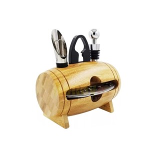 BR231102 KIT PARA VINHO 4PCS C/ SUPORTE