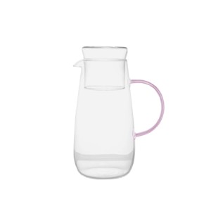 29348 JARRA DE VIDRO COM ALCA E COPO FUN ROSA 1,3L