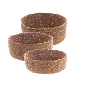 29480 CONJ 3 CESTAS REDONDOS RETOS DE FIBRA NATURAL