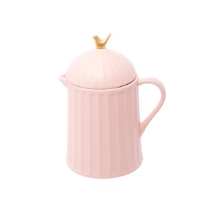 18003 BULE DE CERAMICA COLIBRI COM TAMPA ROSA 600ML