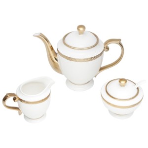 18057 CONJ 3PC PORCELANA P/CHA PADDY BRANCO