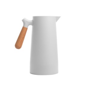 20608 GARRAFA TERMICA COM CABO DE MADEIRA E TERMOMETRO NORDICA BRANCA 1L