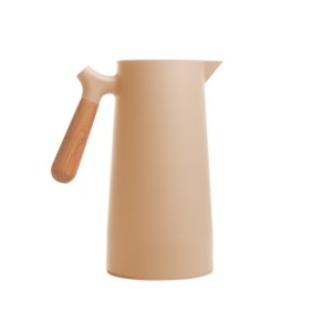 20612 GARRAFA TERMICA COM CABO DE MADEIRA E TERMOMETRO NORDICA BEGE 1L