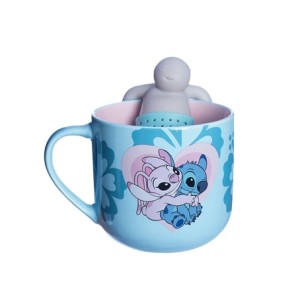 10025650 CANECA 350ML C/INFUSOR P/ CHA STITCH NAMORADOS