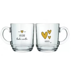 5909418 CANECA LOVE GOLD 300 ML- VAI DAR TUDO CERTO