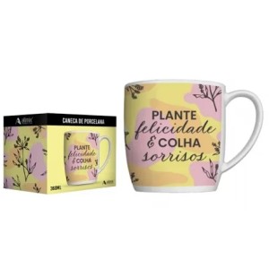 401153 CANECA PORCELANA EMOCOES 360 ML- PLANTE FELICIDADE