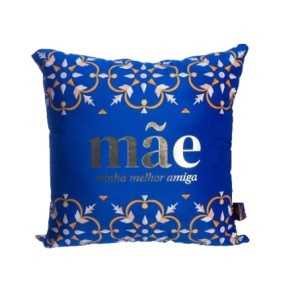 10065231 ALMOFADA FIBRA VELUDO 40X40CM MAE AZULEJO