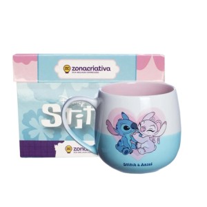 10025649 CANECA MAGGIE 400ML STITCH NAMORADOS