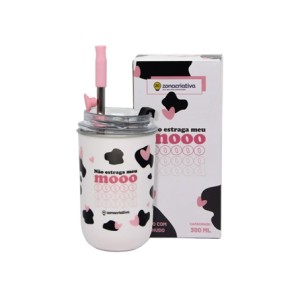 10025708 COPO NEO C/CANUDO 300ML VAQUINHA