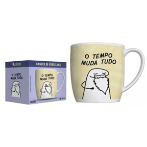 441195 CANECA PORCELANA FLORK 360ML O TEMPO MUDA TUDO