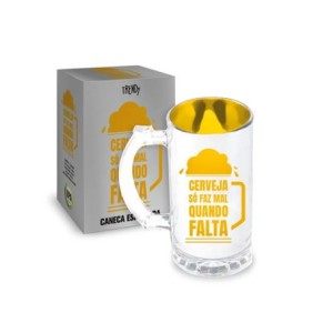 EM-155 CANECA ESPELHADA 500ML PARA CERVEJA SO FAZ MAL