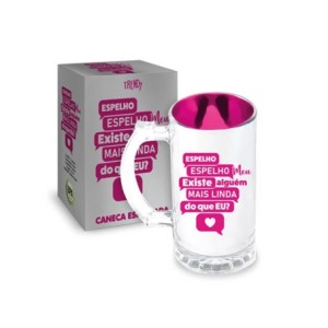 EM-157  CANECA ESPELHADA 500ML PARA CERVEJA ESPELHO ESPELHO MEU