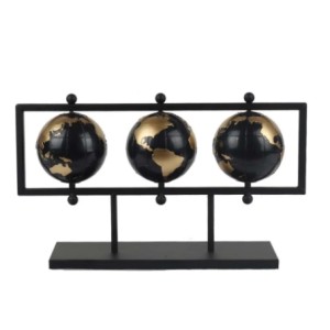 30481 GLOBO TERRESTRE WINSTON 18,5CM PRETO E DOURADO
