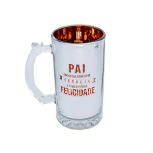 10025010 CANECA DE CHOPP 450ML ELETROSTATICA PAI FELICIDADE