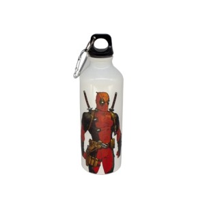 10073123 GARRAFA DE ALUMINIO 500ML C/MOSQUETAO DEADPOOL