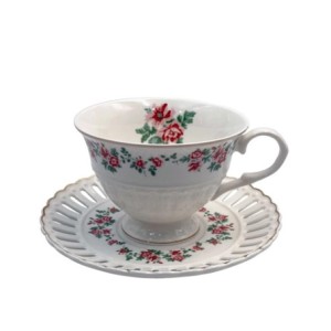 30724 JOGO 12 PECAS P/CAFE MON CHERI 90ML BRANCA COM BORDA DOURADA