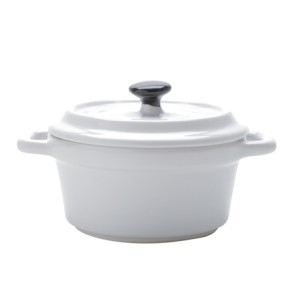 18110 MINI CACAROLA BLACK LID BRANCA 13X10X 8CM