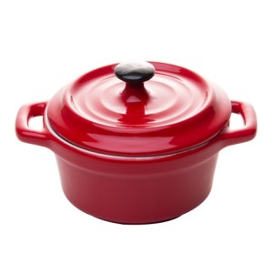 18111 MINI CACAROLA BLACK LID VERMELHA 13X10X8CM