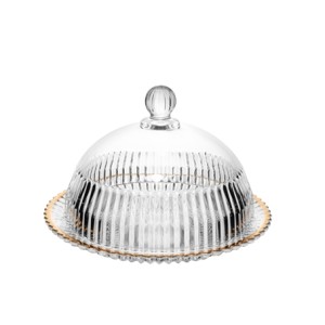 20856 QUEIJEIRA COM TAMPA E FIO DE OURO IMPERATRIZ 20X20X13,5CM