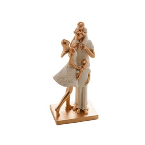 61435 FIGURA DECORATIVA RESINA FAMILIA BRANCO 9X7X20CM
