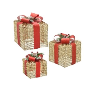 736-007 JOGO 3 CAIXAS NATAL COM LED