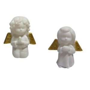 AX021 MINI LUMINARIA ANJINHO REZANDO ASA DOURADA