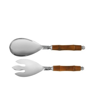 20772 JOGO TALHERES P/SALADA INOX CABO BAMBU