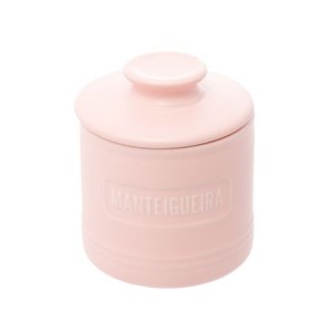 17932 MANTEGUEIRA FRANCESA DE CERAMICA COM TAMPA ROSA MATTE
