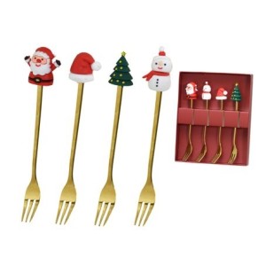 743-002 JOGO 4 GARFOS NATALINOS