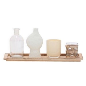19103 KIT ADORNOS 5 PCS (2 PORTA VELAS/1 BANDEJA/2 VASOS)