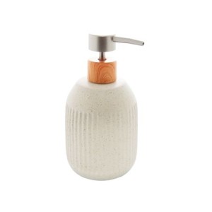 5688 PORTA SABONETE LIQUIDO DE CERAMICA GRANILITE LINES BRANCO 430ML