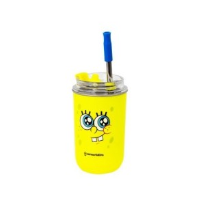 10073315 COPO NEO C/CANUDO 300ML BOB ESPONJA