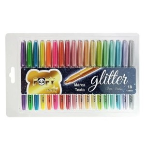 FF1002 MARCA TEXTO GLITER 18 CORES