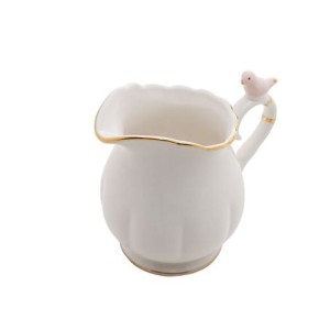 18136 LEITEIRA PORCELANA BIRDS BRANCO 230ML