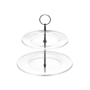 7989 PORTA DOCES 2 ANDARES DE CRISTAL DE CHUMBO RENAISSANCE 18,5/22,5X24CM