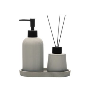 61816 CONJ 3 PECAS PARA BANHEIRO SOFT TOUCH SKETCH NUDE CERAMICA