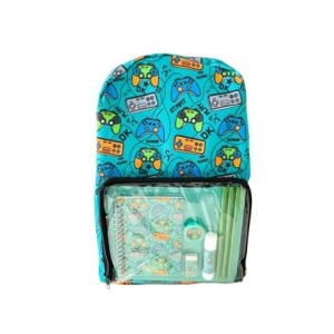 FF9509 KIT MOCHILA ESCOLAR C/ACESSORIOS VERDE