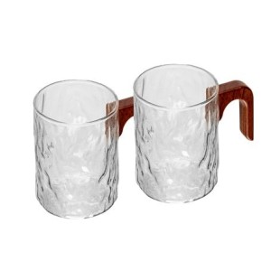 20815 CONJ 2 CANECAS COM CABO EM BAMBU 330ML