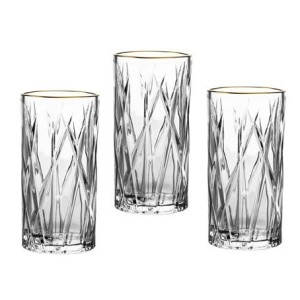 29668 JOGO DE 6 COPOS ALTOS FOREST COM BORDA DOURADA 350ML