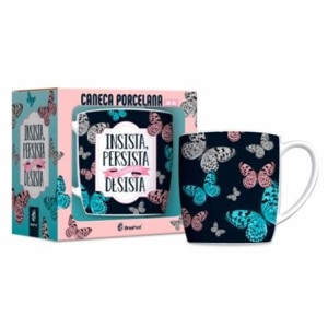 13195 CANECA 300ML INSISTA PERSISTA BORBOLETAS