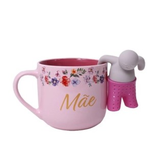 10026120 CANECA 350ML C/INFUSOR P/ CHA MAE FLORENCE
