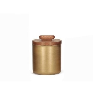 20411-M POTE DECORATIVO EM METAL E MADEIRA