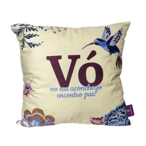 10065364 ALMOFADA FIBRA VELUDO 40X40CM BORDADO DE VO