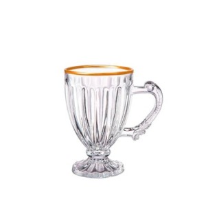 31311 JOGO 6 XICARAS P/CAFÉ COFFEE TIME COM BORDA DOURADA 90ML