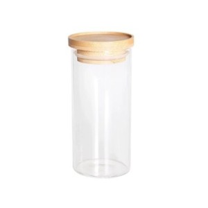 29954 PORTA MANTIMENTO REDONDO COM TAMPA EMPILHAVEL EM BAMBU 150ML